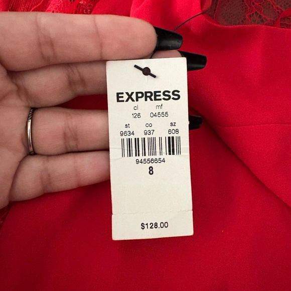 NWT Express Red Lace Halter Maxi - Picture 9 of 9